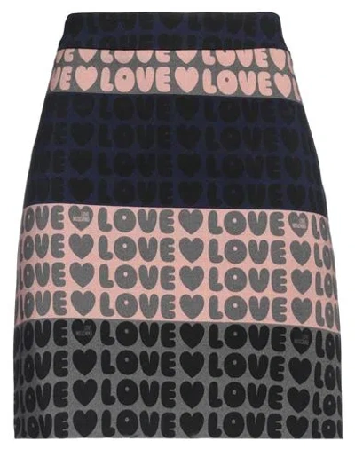 Love Moschino Woman Mini Skirt Midnight Blue Size 8 Viscose, Polyester, Elastane In Black