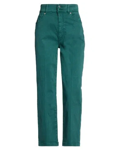 Love Moschino Woman Pants Dark Green Size 25 Cotton, Lyocell, Elastane