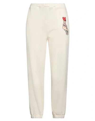 Love Moschino Woman Pants Ivory Size 4 Cotton In White