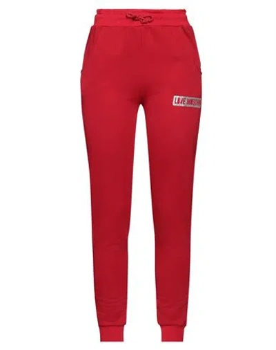 Love Moschino Woman Pants Red Size 8 Cotton, Elastane