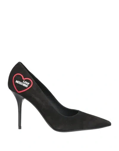 Love Moschino Woman Pumps Black Size 10 Leather