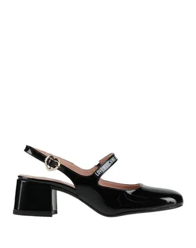 Love Moschino Woman Pumps Black Size 7 Leather