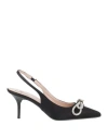 Love Moschino Woman Pumps Black Size 7 Textile Fibers In Black