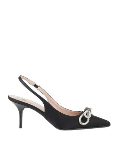 Love Moschino Woman Pumps Black Size 7 Textile Fibers
