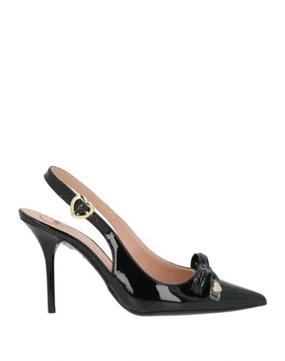 Love Moschino Woman Pumps Black Size 8 Synthetic Material