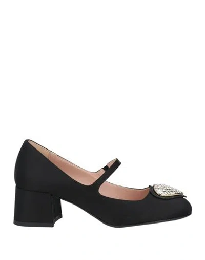 Love Moschino Woman Pumps Black Size 8 Textile Fibers