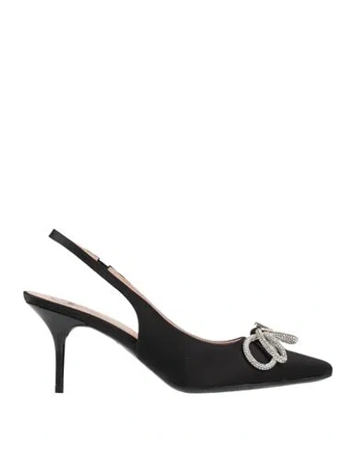 Love Moschino Woman Pumps Black Size 8 Textile Fibers
