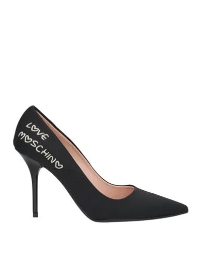 Love Moschino Woman Pumps Black Size 8 Textile Fibers