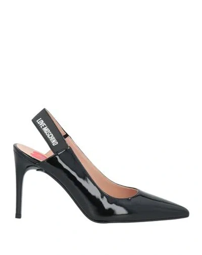 Love Moschino Woman Pumps Black Size 9 Leather