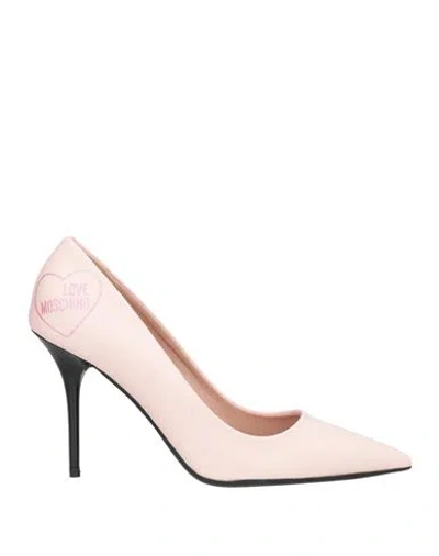 Love Moschino Woman Pumps Blush Size 8 Leather In Pink
