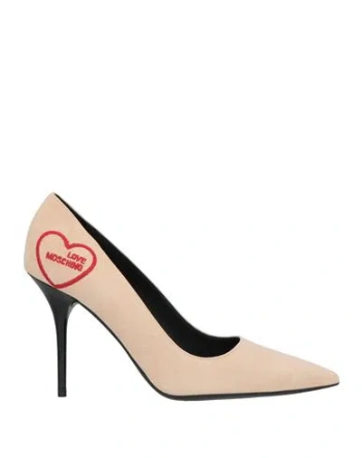 Love Moschino Woman Pumps Blush Size 9 Leather In Pink