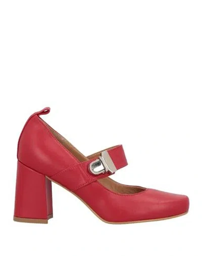 Love Moschino Woman Pumps Red Size 7 Leather
