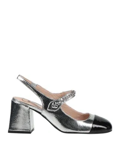 Love Moschino Woman Pumps Silver Size 7 Leather