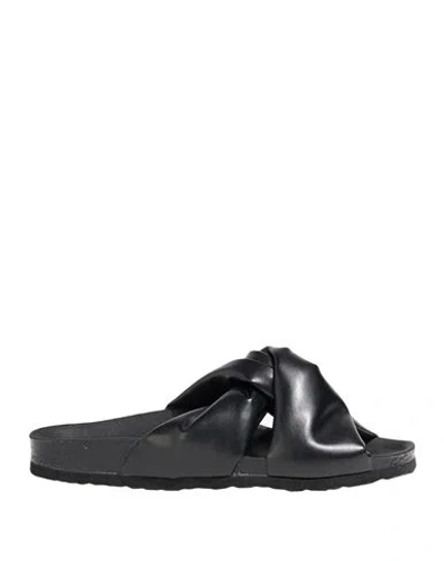 Love Moschino Woman Sandals Black Size 7 Leather