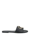 Love Moschino Woman Sandals Black Size 8 Calfskin In Black