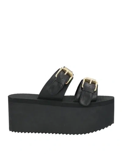 Love Moschino Woman Sandals Black Size 8 Calfskin