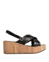 Love Moschino Woman Sandals Black Size 8 Calfskin