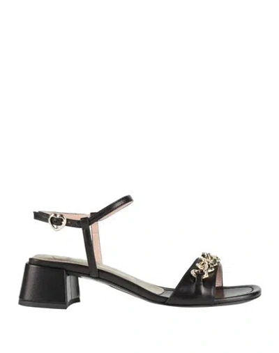 Love Moschino Woman Sandals Black Size 8 Leather