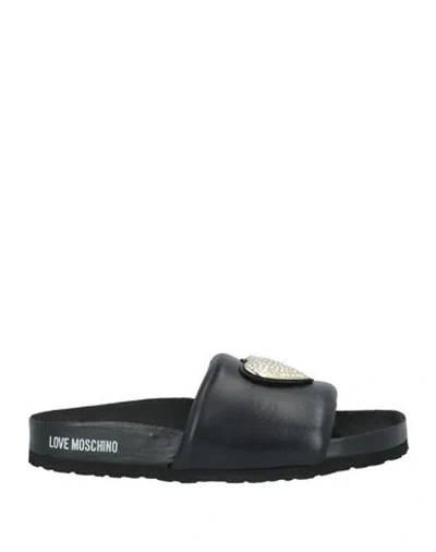 Love Moschino Woman Sandals Black Size 8 Leather