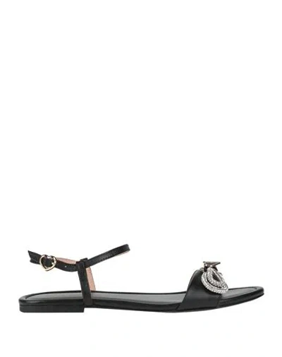 Love Moschino Woman Sandals Black Size 8 Leather