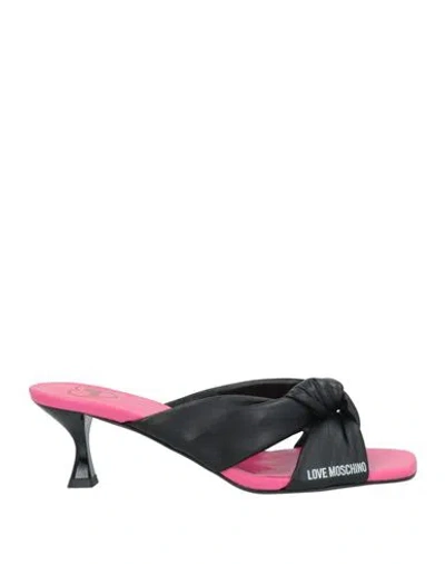 Love Moschino 65mm Open-toe Leather Mules In Black