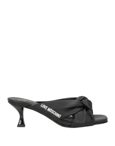 Love Moschino Woman Sandals Black Size 8 Leather