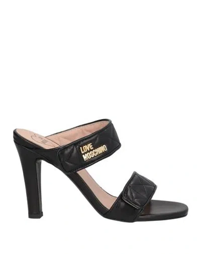 Love Moschino Woman Sandals Black Size 8 Leather
