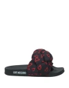 Love Moschino Heart-print Braided Slides In Black