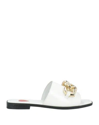 Love Moschino Woman Sandals White Size 10 Leather