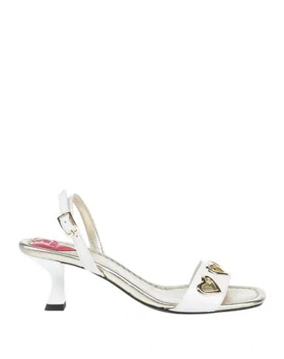 Love Moschino Woman Sandals White Size 5 Leather