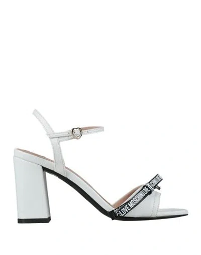 Love Moschino Woman Sandals White Size 8 Leather