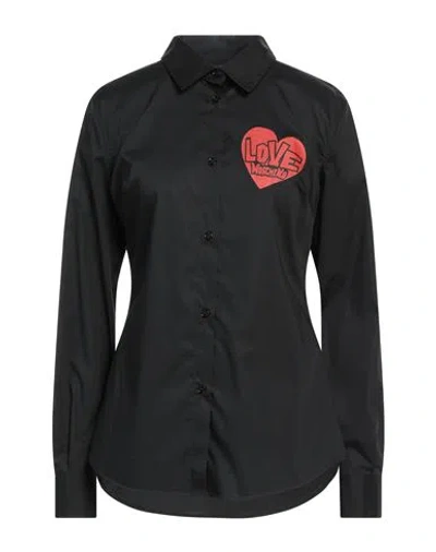 Love Moschino Woman Shirt Black Size 6 Cotton, Elastane