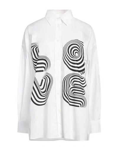 Love Moschino Woman Shirt White Size 6 Cotton, Elastane