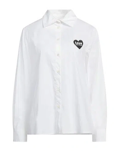 Love Moschino Woman Shirt White Size 6 Cotton, Elastane