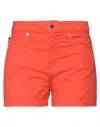 Love Moschino Woman Shorts & Bermuda Shorts Orange Size 6 Cotton, Linen, Elastane