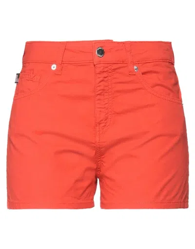 Love Moschino Woman Shorts & Bermuda Shorts Orange Size 6 Cotton, Linen, Elastane