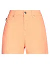 Love Moschino Woman Shorts & Bermuda Shorts Salmon Pink Size 4 Cotton, Linen, Elastane