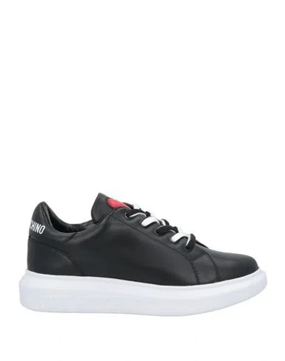 Love Moschino Woman Sneakers Black Size 10 Calfskin