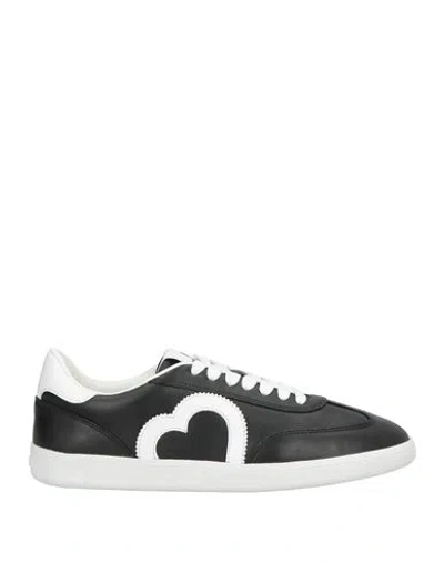 Love Moschino Woman Sneakers Black Size 8 Calfskin