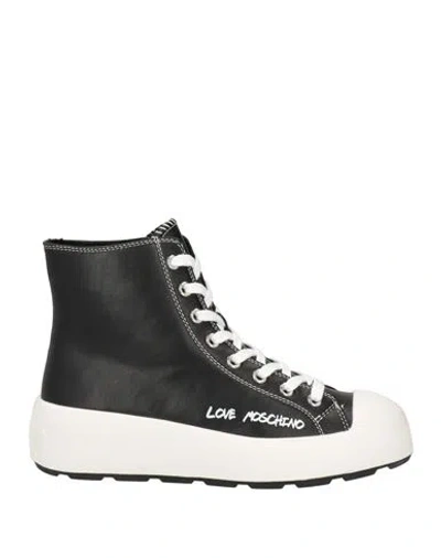 Love Moschino Woman Sneakers Black Size 8 Calfskin