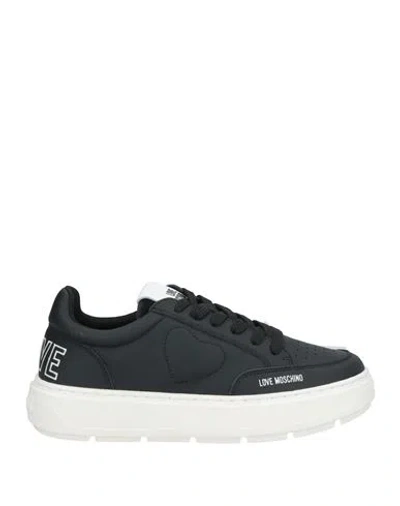 Love Moschino Woman Sneakers Black Size 8 Calfskin