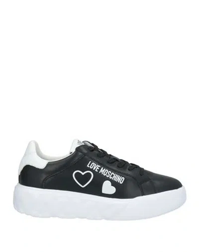 Love Moschino Woman Sneakers Black Size 8 Calfskin