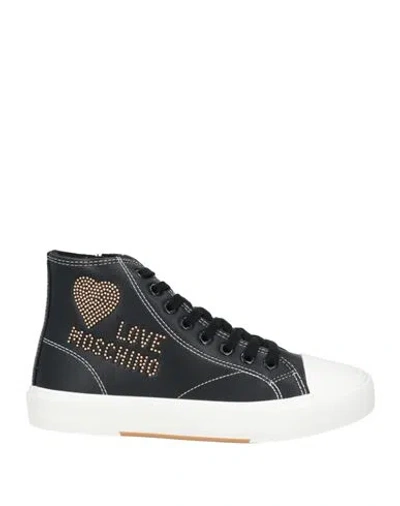 Love Moschino Woman Sneakers Black Size 8 Leather