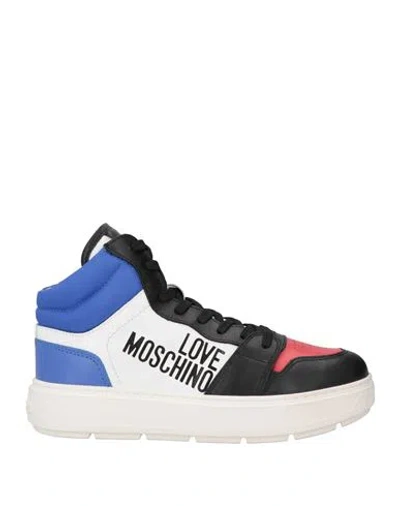 Love Moschino Woman Sneakers White Size 10 Leather, Textile Fibers