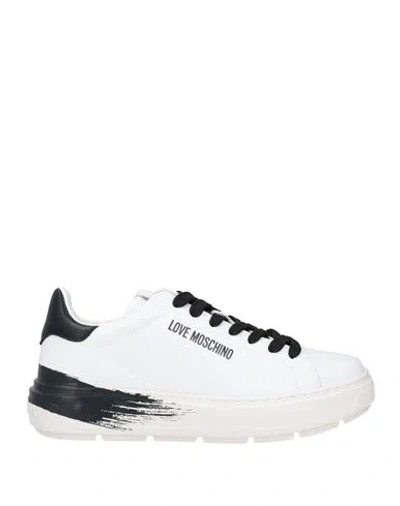 Love Moschino Woman Sneakers White Size 8 Calfskin