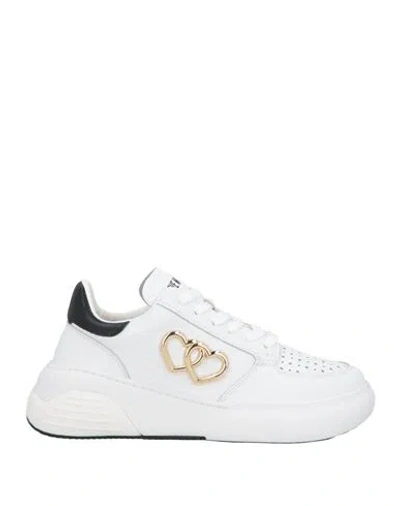 Love Moschino Woman Sneakers White Size 8 Calfskin