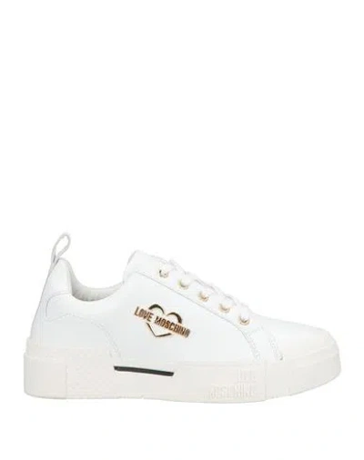 Love Moschino Woman Sneakers White Size 8 Calfskin