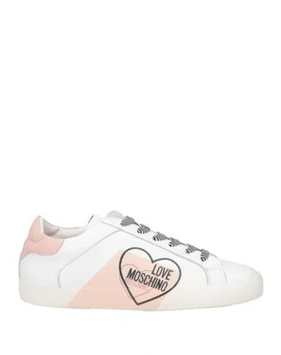 Love Moschino Woman Sneakers White Size 8 Calfskin
