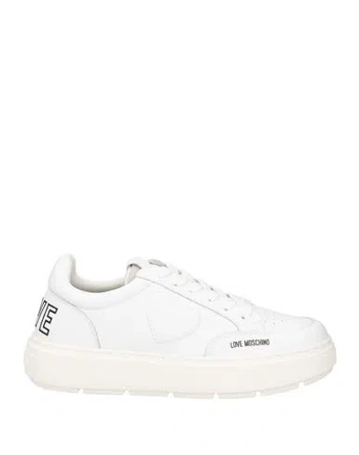 Love Moschino Woman Sneakers White Size 8 Calfskin