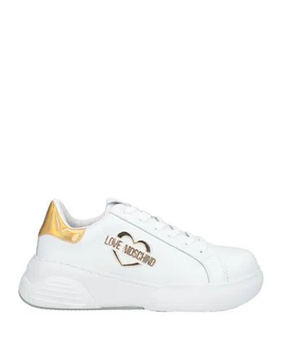 Love Moschino Woman Sneakers White Size 8 Calfskin